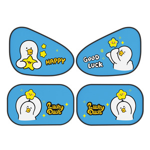 Chongteng Cartoon Static Adhesive Car Side <b>Window</b> Sunshade Lucky Duck Pattern Heat Insulation Cooling Sun Protection - Product Image 5