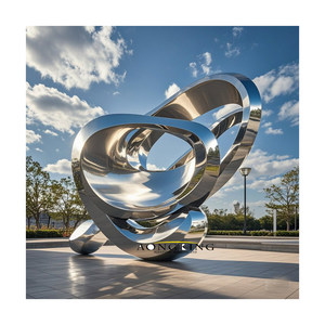 Ngoài trời trang trí bức tượng <span class=keywords><strong>Chrome</strong></span> mạ gương điêu khắc - Product Image 6