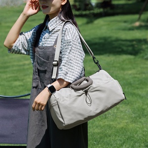 Embroidery Logo Premium Weekend <strong>Holdall</strong> Women's Travel Bag Athleisure Crossbody Mommy Gym Duffel Bag With Shoe Compartment - Product Image 2