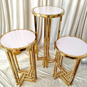 Furun alta calidad, lujoso boda oro Acero inoxidable escritorio circular suministros de boda decoración de boda personalizada - Product Image 1