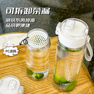 Sports Bottle Set <b>With</b> <b>Straw</b> And Handle Portable Outdoor Water Bottle Gradient Frosted Sleeve Two Piece Design - Product Image 2