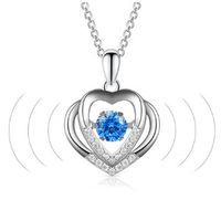 Saint-Valentin et fête des mères 925 collier de collier en mouvement de coeur plaqué argent pour les femmes