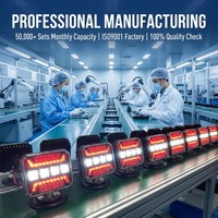 Nueva Luz Trasera Magnética Inalámbrica de 12V con 44 LED Rojos para Camión, Señal de Advertencia para Remolque, Lámpara de Freno, Aprobada por DOT, IP67, Estroboscópica, 2 Años de Garantía