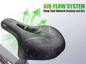 Asiento de <span class=keywords><strong>bicicleta</strong></span> EasyDo ergonómico ensanchado, sillín de <span class=keywords><strong>bicicleta</strong></span> transpirable con absorción de golpes para hombres y mujeres, espuma viscoelástica - Product Image 3