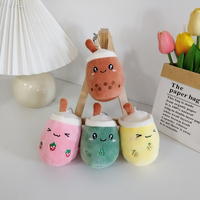 Porte-clés en peluche Boba unisexe mignon thé au lait animaux en peluche bon marché breloque sac à main jouets en peluche PP remplissage jouets en peluche