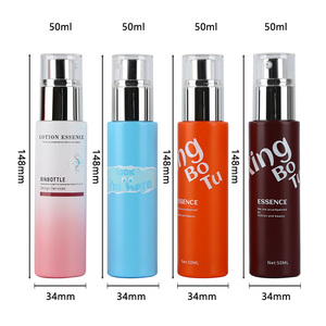 Botella <span class=keywords><strong>de</strong></span> Vidrio <span class=keywords><strong>de</strong></span> Lujo <span class=keywords><strong>de</strong></span> 50 ml con Fondo Grueso, Colorida, para Loción, Esencia, Suero o Base <span class=keywords><strong>de</strong></span> Maquillaje, en Vibrantes Tonos Naranja y Azul - Product Image 4