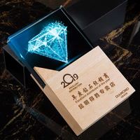 Trophées en cristal sur mesure, médailles en bois, logo personnalisé, gravure sur bois, couleur personnalisée, impression UV pour récompenses d'employés exceptionnels