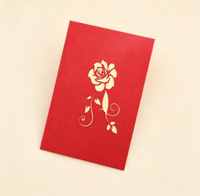 Ventes chaudes pour la Saint-Valentin et la fête des mères, cartes de vœux 3D en forme de fleurs avec impression offset sur papier, design personnalisé