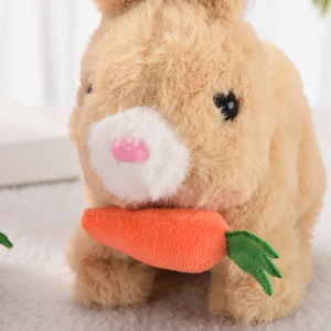Peluche Lapin Carotte Électrique Parlante et Marchante, avec Oreilles Mobiles, Poupée Animale Interactive pour Enfants, Lapin de Pâques - Product Image 3