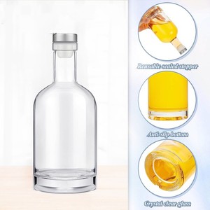 Botella de Licor de Vidrio Transparente Nórdica de 100 ml-1000 ml para Ginebra, Whisky, Vodka, Licores, con Logotipo Personalizado para Bar, Corcho, <span class=keywords><strong>Tequila</strong></span>, Opciones de 200 ml y 30 ml - Product Image 3
