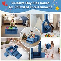 Sofá Infantil de Espuma y Terciopelo, Diseño Moderno y Simple, de Varias Piezas, Resistente a la Suciedad, Desmontable y Lavable, para Dormitorio o Comedor