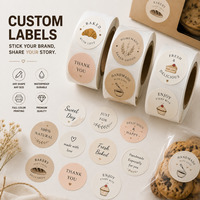 Autocollant personnalisé de toutes formes et tailles, étiquette couleur pleine, détails précis, imperméable pour boulangerie, boîte alimentaire, sac, livraison rapide