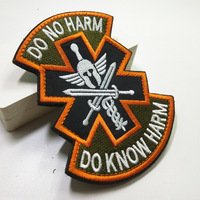 Do No Harm the Vintage Totem Symbol Slogan Moral Bordado Gancho y parches de bucle