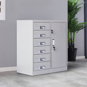 Petite armoire en fer avec serrure à tiroir Section inférieure à deux seaux Large Moyen Cinq Simple Verre ouvert bas Sh - Product Image 3