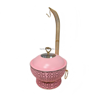 Chauffe-plat suspendu en forme de dôme, rose, ajouré, floral, 8L, pour mariage pastel, pâtisserie et restauration professionnelle, chauffe-crème et soupe