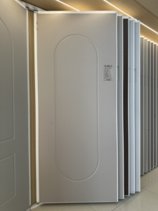 Puerta de madera de último diseño para casas Habitación interior Puertas abatibles de MDF Puertas de madera de buen precio con marcos para apartamento de hotel - Product Image 5