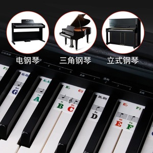 Piano Keyboard Stickers 88 <b>Keys</b> Musical Notes <b>Labels</b> For Electric Piano Upright Piano Grand Piano Learning Aid - Product Image 1