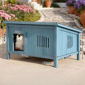 Dış Mekan Lüks Masif Ahşap Üçgen Köpek Mobilyası Kedi Köpek Kulübesi Evrensel Su Geçirmez Yağmur Geçirmez Soğuğa Dayanıklı Büyük Her Mevsim - Product Image 3