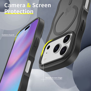 Étui antichoc en TPU+PC avec anneau magnétique électroplaqué à motif vague ATB pour 17 Pro Max/15/14 - Product Image 2