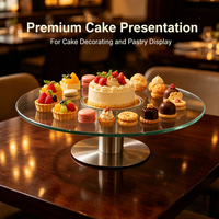 Drehbarer Kuchenständer aus gehärtetem Glas, runde Drehscheibe für Kuchen, Cupcakes und Desserts, ideal für Partys