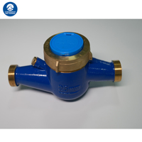Brass Type Multi Jet Externally Adjustable Mechanical Water Meter External Adjustable Horizontal Cold Wet Water Separation
