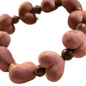 Blood Cypress Wood Heart Shape <b>Bracelet</b> Unisex Jewelry Gift Accessory Handmade Cultural Artistic Style - Product Image 5