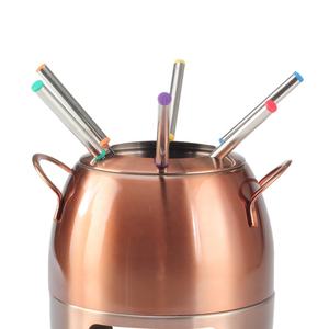 Ensemble de marmites à fondue en acier inoxydable pour chocolat et fromage avec 6 fourchettes à tremper - Product Image 2