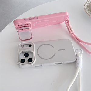 เคสโทรศัพท์แบบแม่เหล็กเนื้อแมตต์สัมผัสนุ่มเหมือนผิวหนัง สำหรับ iPhone 16 15 14 13 Plus Pro Max, เคสสำหรับ iPhone 17 พร้อมสายคล้อง - Product Image 3