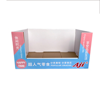 Étagère de présentation au sol en carton, présentoir de produits en carton, comptoir de produits de supermarché, boîte de présentation de produits