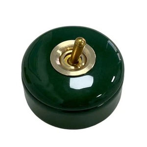 110V 220V Antique Ceramic Toggle <strong>Light</strong> Black White <strong>Vintage</strong> Porcelain Decorative Round Toggle <strong>Light</strong> Wall <strong>Switch</strong> - Product Image 5