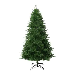 7.5英尺不亮混合pe树和PVC树装饰漂亮盒装玻璃圣诞饰品多种颜色紫色圣诞