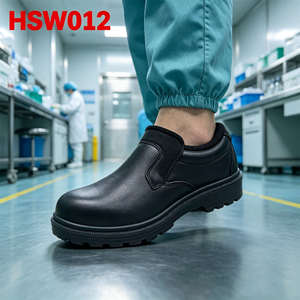 HY,Electronic Factory ESD White Safety Shoes With Steel Toe Anti-Odor Acid-proof PU/PU Injection Sole Nurse <strong>Work</strong> Clogs HSW001 - Product Image 6
