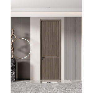 Puerta de cristal de carbono de madera maciza ecológica de diseño moderno para habitaciones interiores de Hotel Suite de dormitorio de varios pisos Pintura ecológica gratuita - Product Image 3
