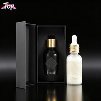 Emballages en carton noir de luxe personnalisés, boîtes rigides magnétiques pour flacons compte-gouttes en verre de 15 ml, 30 ml, 50 ml