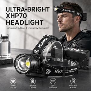 Linterna Frontal LED Recargable de <span class=keywords><strong>1000</strong></span> Lúmenes P70 con Zoom, Impermeable, para Camping - Product Image 3