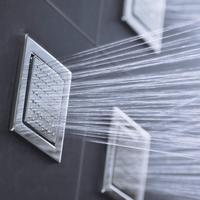 Homedec Jet de douche massant carré en laiton nickel brossé à installation encastrée avec valve en céramique pour salle de bain de villa