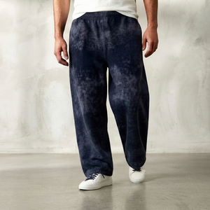 Vintage Washed Fleece Breathable Wide Leg Pants Loose Fit Jogger <b>Trousers</b> <b>Elastic</b> <b>Waist</b> Casual Streetwear - Product Image 1