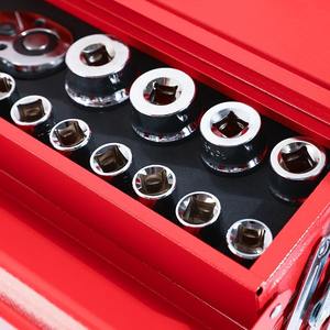 Boîte à outils professionnelle robuste avec cadre métallique et compartiments multiples pour le rangement et l'organisation des outils de réparation automobile - Product Image 4