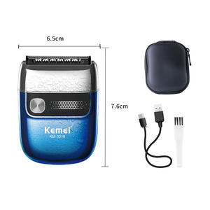Mini afeitadora eléctrica Kemei para hombres, resistente al agua IPX5, recargable por USB, recortadora de barba de una sola cuchilla - Product Image 5