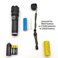 Lampe torche LED tactique RICHALL personnalisée Xhp70 à haute luminosité, étanche IP65, zoomable, en aluminium, fonction de banque d'alimentation, ROHS, USB