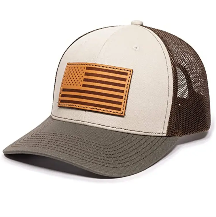 Benutzer definierte Patch American Flag Patch Leder Patch Trucker Cap