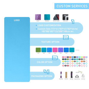 LOGOTIPO gratis Stock de alta calidad antideslizante Fitness logotipo personalizado impreso duradero viaje largo ecológico 6mm antideslizante TPE Yoga Mat - Product Image 3