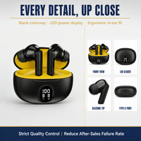 Casque sans fil Sunelan avec réduction de bruit, écran LED, faible latence 5.4, écouteurs sportifs avec embouts TWS étanches