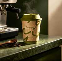 Gobelet à café en papier kraft avec couvercles, revêtement PE, logo personnalisé imprimé, biodégradable, jetable, respectueux de l'environnement