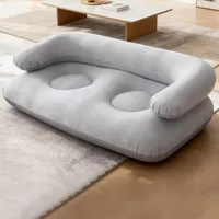 Canapé gonflable 2 places, chaise imperméable avec accoudoirs, canapé de camping, salon, voyage, pique-nique, jardin, plage, patio, intérieur, en plastique