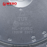 WEBO Plaque chauffante compacte 1200W pour bureau/maison/camping, Wok à induction, Cuisinière à brûleur unique, Ustensiles de cuisson 165MM 100-230V