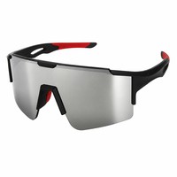 Lunettes de soleil sport unisexes à monture colorée surdimensionnée effet miroir irisé pour activités de plein air, voyages, golf, ski