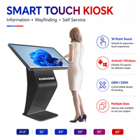 Pantalla LCD Interactiva Inteligente de 21.5, 32, 43 y 55 Pulgadas, con Soporte de Pie, para Publicidad Digital, Información, Todo en Uno, PC, Pantalla Táctil, Kiosco