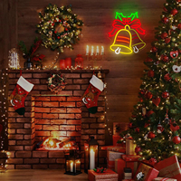 Gnome de Noël, Père Noël, enseigne au néon LED, lumière néon colorée de Noël pour la chambre des enfants, décoration de bar, décoration murale, enseignes électroniques