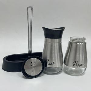 Ensemble élégant de salière et poivrière pot à épices en verre pot à épices bouteille à épices salière et poivrière en acier inoxydable - Product Image 5